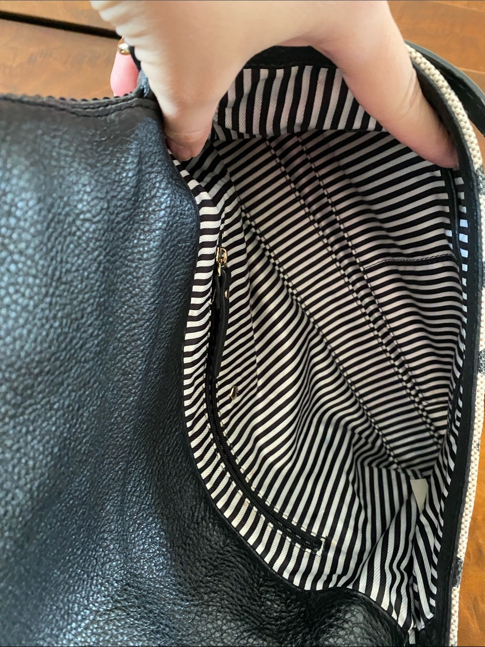 kate spade Black Leather & Cream Polka Dot Crossbody - Picture 11 of 15